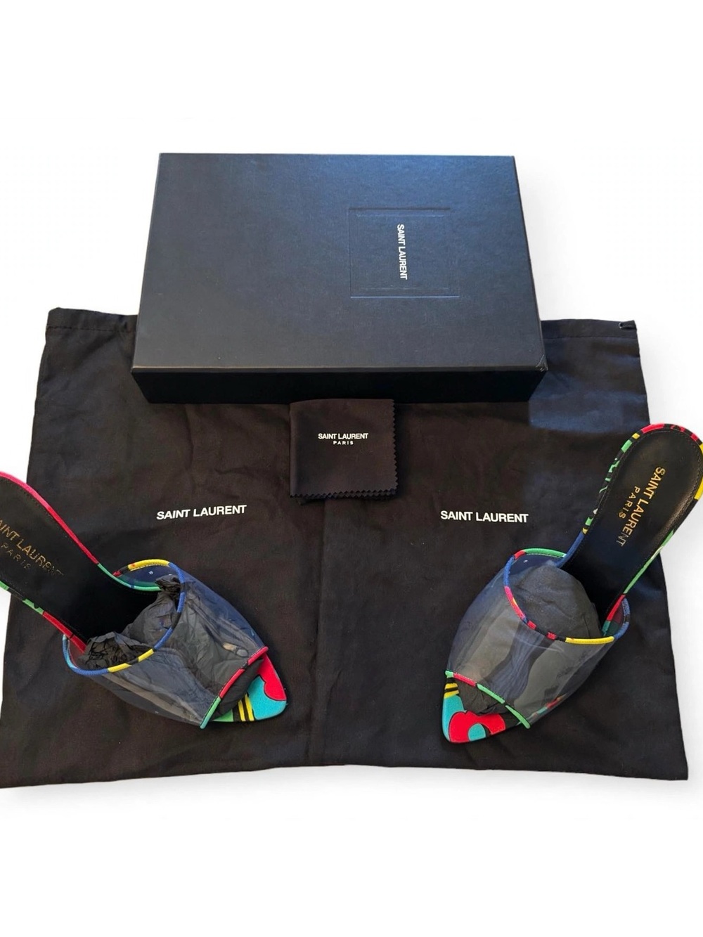 Saint Laurent Multicolor Open-Toe Women's Slide Sandals